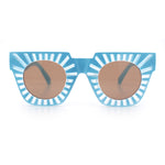 Womens Art Nouveau Deco Thick Plastic Horn Rectangle Sunglasses