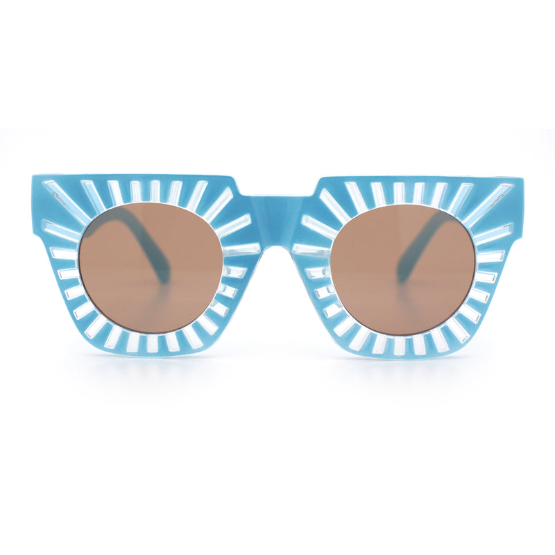 Womens Art Nouveau Deco Thick Plastic Horn Rectangle Sunglasses