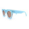 Womens Art Nouveau Deco Thick Plastic Horn Rectangle Sunglasses