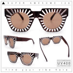 Womens Art Nouveau Deco Thick Plastic Horn Rectangle Sunglasses