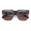 Womens Art Nouveau Deco Thick Plastic Horn Rectangle Sunglasses