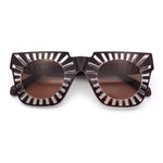 Womens Art Nouveau Deco Thick Plastic Horn Rectangle Sunglasses