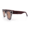 Womens Art Nouveau Deco Thick Plastic Horn Rectangle Sunglasses