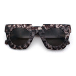 Womens Art Nouveau Deco Thick Plastic Horn Rectangle Sunglasses