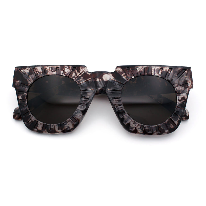 Womens Art Nouveau Deco Thick Plastic Horn Rectangle Sunglasses