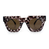 Womens Art Nouveau Deco Thick Plastic Horn Rectangle Sunglasses