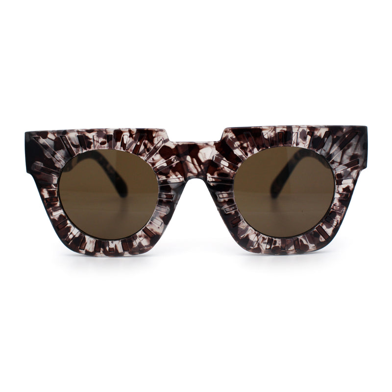 Womens Art Nouveau Deco Thick Plastic Horn Rectangle Sunglasses