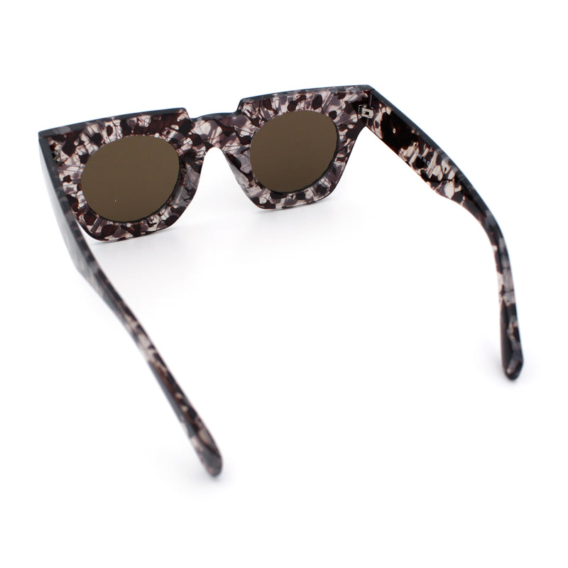 Womens Art Nouveau Deco Thick Plastic Horn Rectangle Sunglasses