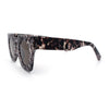Womens Art Nouveau Deco Thick Plastic Horn Rectangle Sunglasses