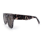 Womens Art Nouveau Deco Thick Plastic Horn Rectangle Sunglasses