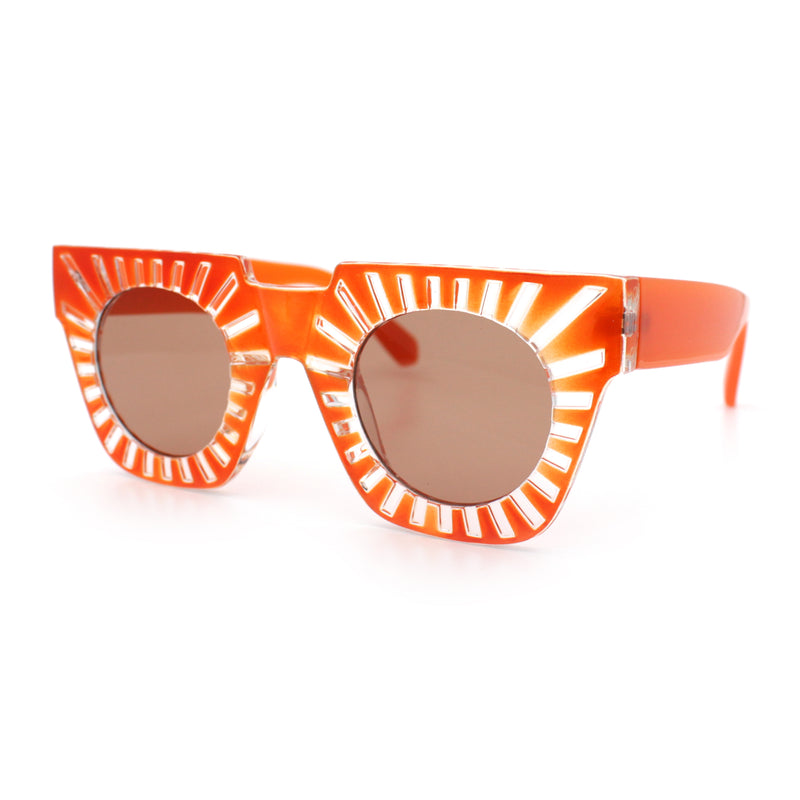 Womens Art Nouveau Deco Thick Plastic Horn Rectangle Sunglasses