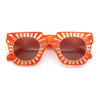 Womens Art Nouveau Deco Thick Plastic Horn Rectangle Sunglasses