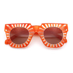 Womens Art Nouveau Deco Thick Plastic Horn Rectangle Sunglasses