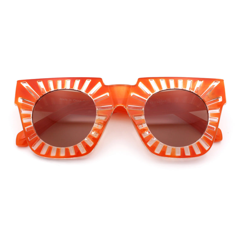 Womens Art Nouveau Deco Thick Plastic Horn Rectangle Sunglasses