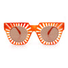 Womens Art Nouveau Deco Thick Plastic Horn Rectangle Sunglasses