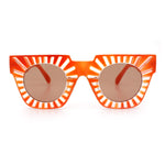 Womens Art Nouveau Deco Thick Plastic Horn Rectangle Sunglasses