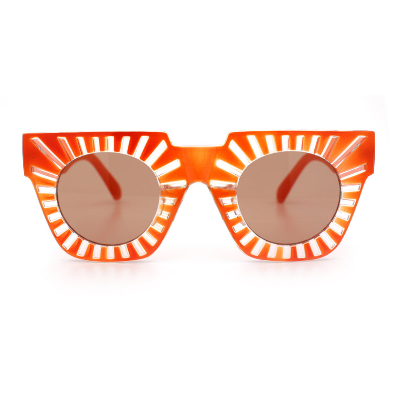Womens Art Nouveau Deco Thick Plastic Horn Rectangle Sunglasses