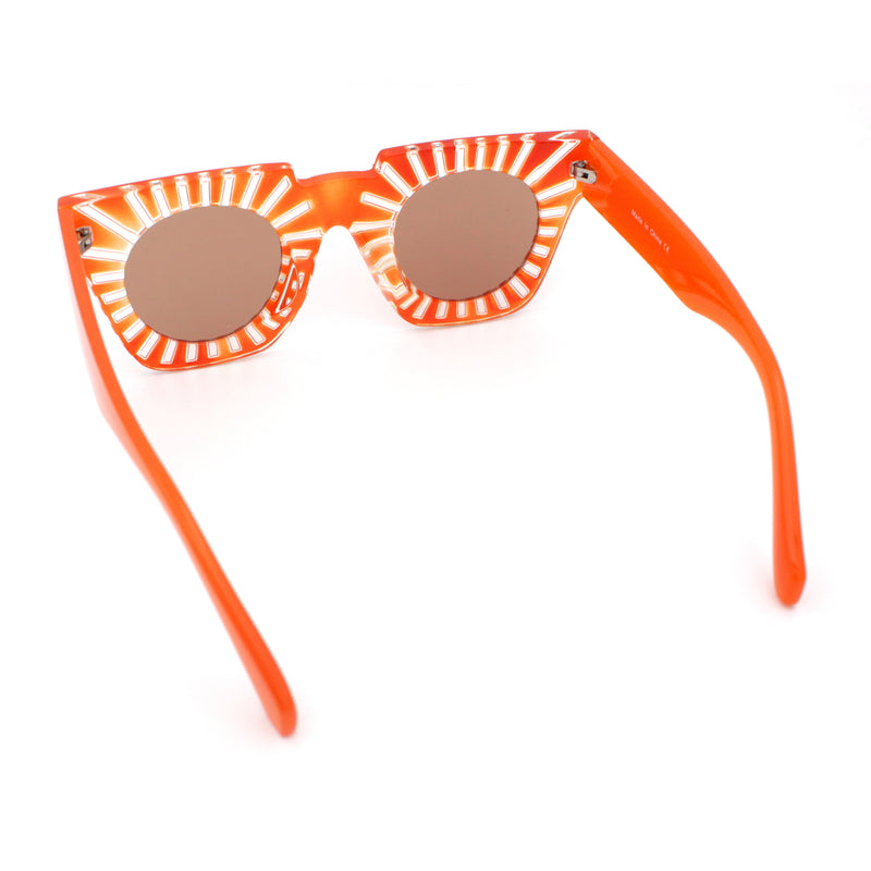 Womens Art Nouveau Deco Thick Plastic Horn Rectangle Sunglasses