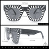 Womens Art Nouveau Deco Thick Plastic Horn Rectangle Sunglasses
