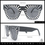 Womens Art Nouveau Deco Thick Plastic Horn Rectangle Sunglasses