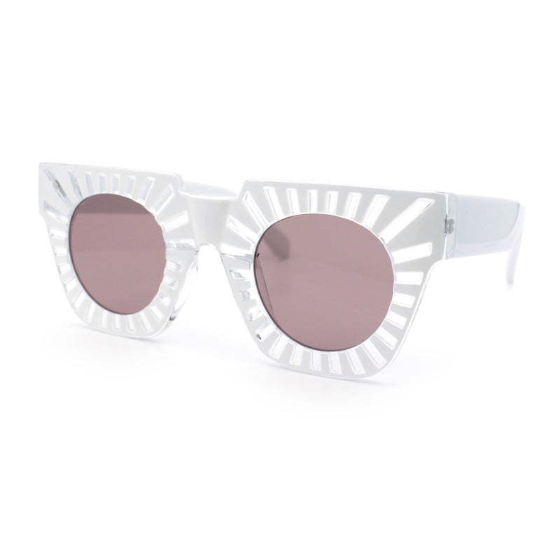 Womens Art Nouveau Deco Thick Plastic Horn Rectangle Sunglasses