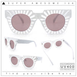 Womens Art Nouveau Deco Thick Plastic Horn Rectangle Sunglasses