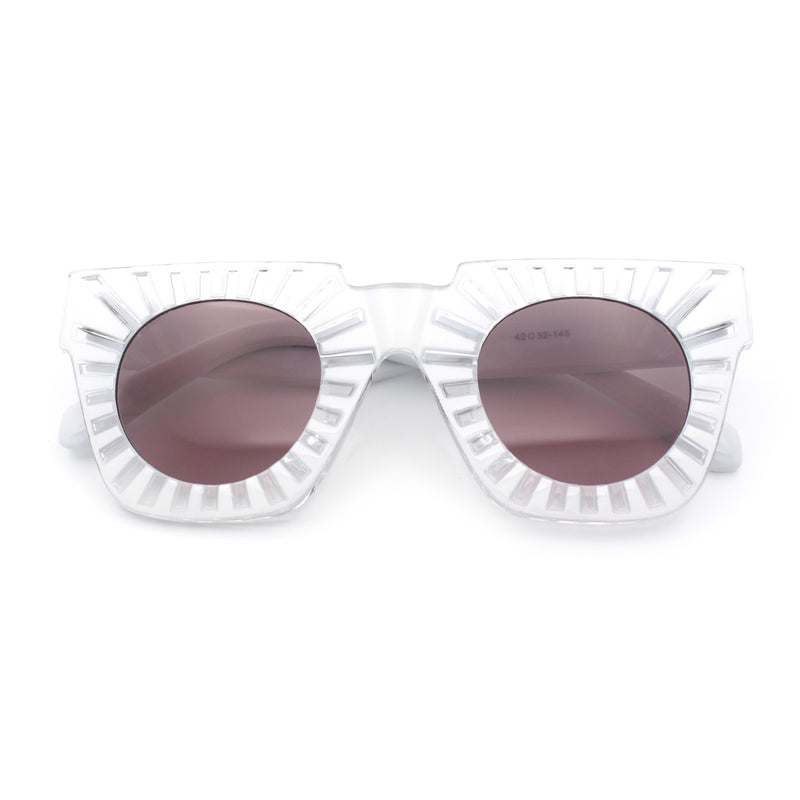 Womens Art Nouveau Deco Thick Plastic Horn Rectangle Sunglasses