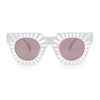 Womens Art Nouveau Deco Thick Plastic Horn Rectangle Sunglasses
