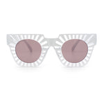 Womens Art Nouveau Deco Thick Plastic Horn Rectangle Sunglasses