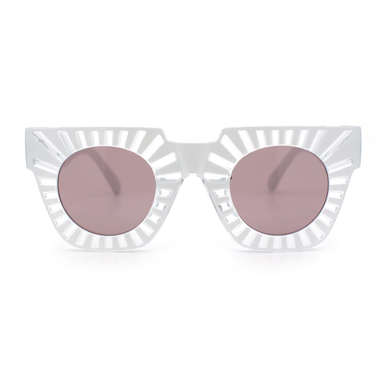 Womens Art Nouveau Deco Thick Plastic Horn Rectangle Sunglasses