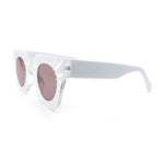 Womens Art Nouveau Deco Thick Plastic Horn Rectangle Sunglasses