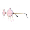 Womens Rimless Rhinestone Cloud Shape Raindrop Tassel Sunglasses