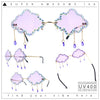 Womens Rimless Rhinestone Cloud Shape Raindrop Tassel Sunglasses