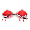 Womens Rimless Rhinestone Cloud Shape Raindrop Tassel Sunglasses