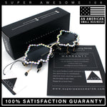 Womens Rimless Rhinestone Cloud Shape Raindrop Tassel Sunglasses