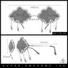 Womens Rimless Rhinestone Cloud Shape Raindrop Tassel Sunglasses