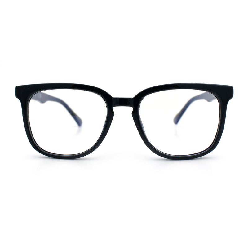 Nerdy Thin Keyhole Horn Rim Plastic Hipster Blue Light Filter Computer Glasses