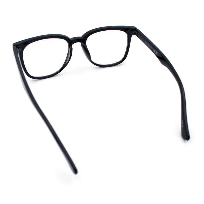 Nerdy Thin Keyhole Horn Rim Plastic Hipster Blue Light Filter Computer Glasses