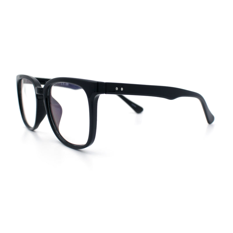 Nerdy Thin Keyhole Horn Rim Plastic Hipster Blue Light Filter Computer Glasses