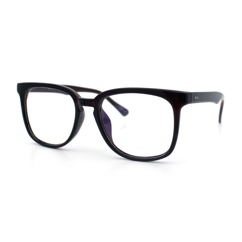 Nerdy Thin Keyhole Horn Rim Plastic Hipster Blue Light Filter Computer Glasses