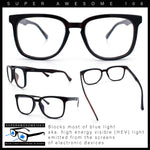 Nerdy Thin Keyhole Horn Rim Plastic Hipster Blue Light Filter Computer Glasses