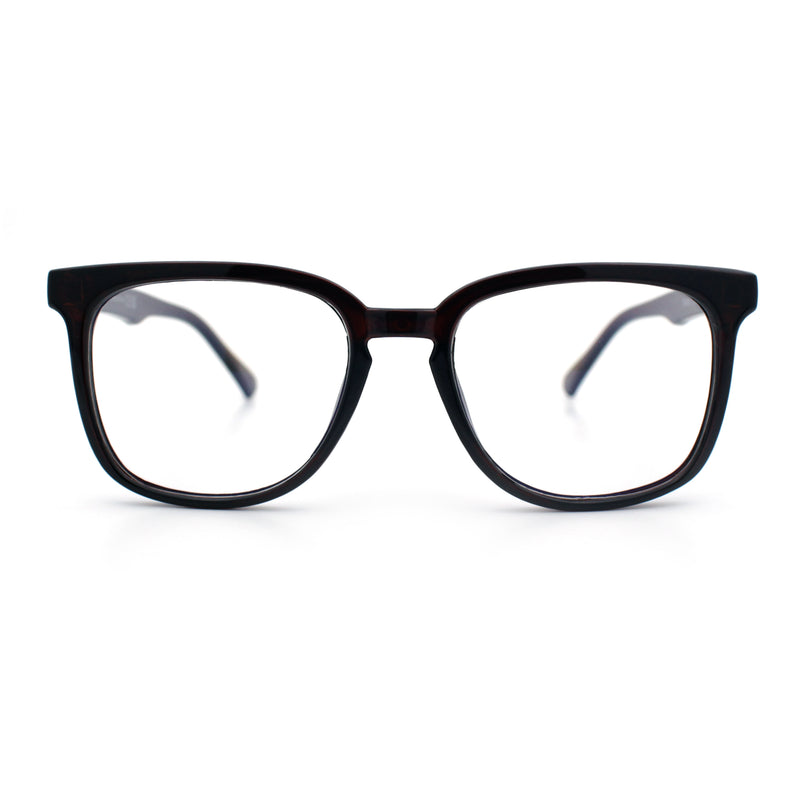 Nerdy Thin Keyhole Horn Rim Plastic Hipster Blue Light Filter Computer Glasses
