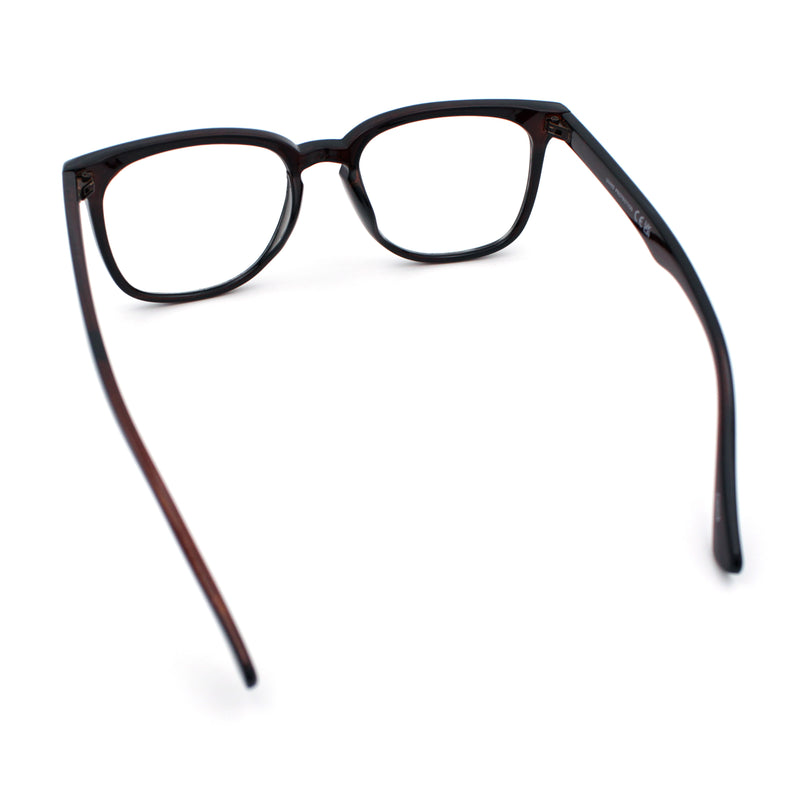 Nerdy Thin Keyhole Horn Rim Plastic Hipster Blue Light Filter Computer Glasses