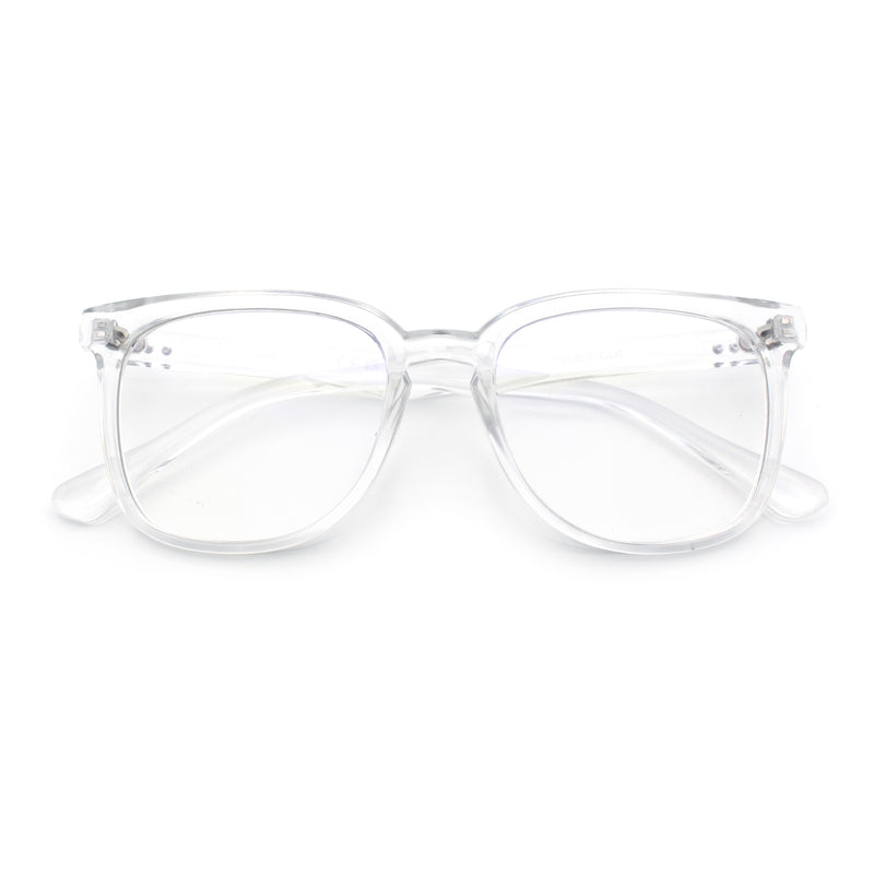 Nerdy Thin Keyhole Horn Rim Plastic Hipster Blue Light Filter Computer Glasses