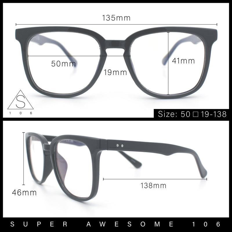 Nerdy Thin Keyhole Horn Rim Plastic Hipster Blue Light Filter Computer Glasses