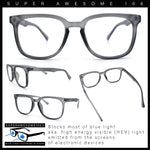 Nerdy Thin Keyhole Horn Rim Plastic Hipster Blue Light Filter Computer Glasses