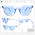 Cute Retro Super Thick Bevel Horn Rim Round Nerdy Hipster Sunglasses