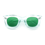 Cute Retro Super Thick Bevel Horn Rim Round Nerdy Hipster Sunglasses