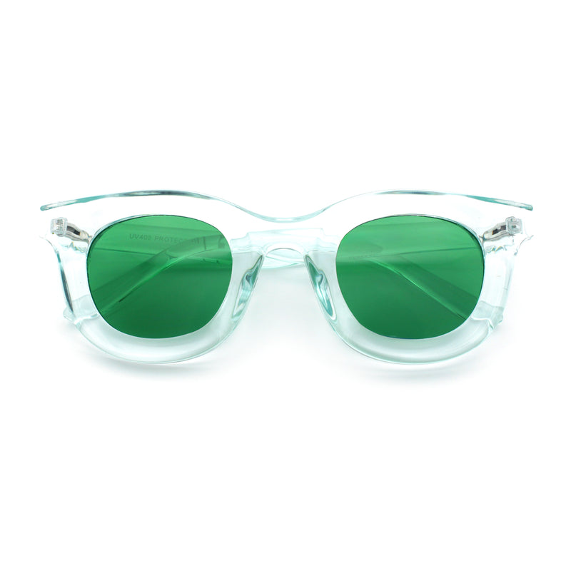 Cute Retro Super Thick Bevel Horn Rim Round Nerdy Hipster Sunglasses