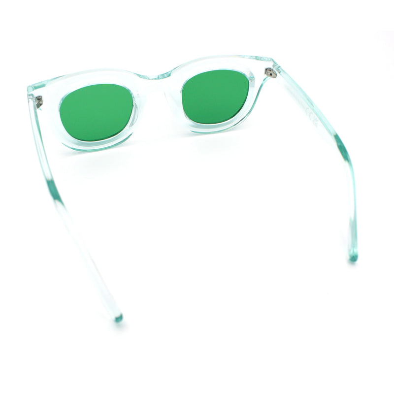 Cute Retro Super Thick Bevel Horn Rim Round Nerdy Hipster Sunglasses